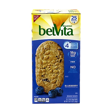 belVita Blueberry Breakfast Biscuits, 4 Per pk., 25 ct.