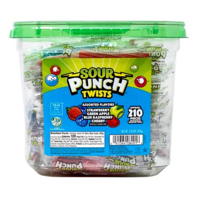 Sour Punch 4-Flavor Tub of Sour Punch Twists Candy, 210 ct.