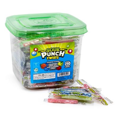 Image showing  4-Flavor Tub of Sour Punch Twists Candy, 210 ct.