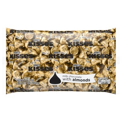 Hershey's KISSES Milk Chocolate Candy with Almonds, Gold