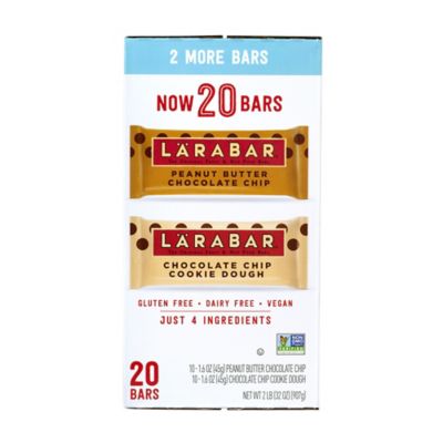 Larabar Peanut Butter Chocolate Chip and Chocolate Chip Cookie Dough, 2 Flavors, 20 ct.