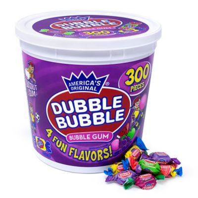 Dubble Bubble Assorted 4-Flavor Twist Bulk Bubble Gum Tub, 300 ct.