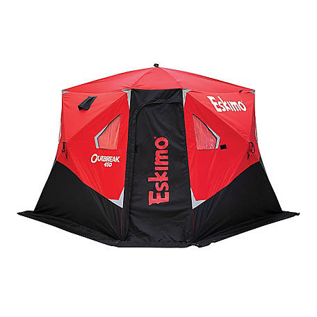 Eskimo Outbreak 450, Pop-Up Portable Shelter, Red/Black, 4-5 Person, 32150