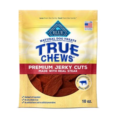 True Chews Blue Buffalo True Chews Premium Jerky Cuts Natural Dog Treats, Steak 10 oz. bag