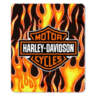 harley davidson plush blanket