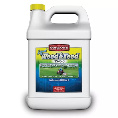 Gordon has 1 gallon Concentrated Liquid Lawn Fertilizer 15-0-0 20 000 sq ft Weed and Lawn Food Liquid Fertilizers