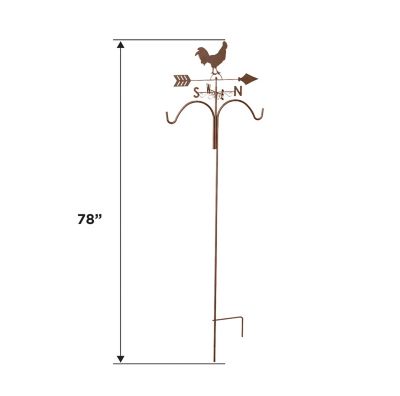 Image showing  78 in. Steel Rooster Shepherd Hook, Black