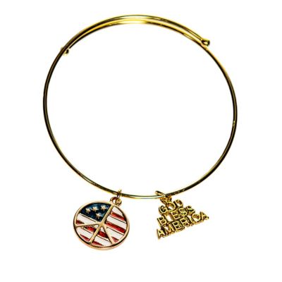 Buddy G's Patriotic Peace Sign Bangle Bracelet