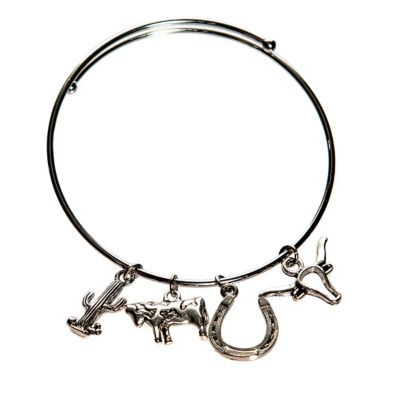 Buddy G's Women's Longhorn Bangle Charm Bracelet