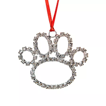 Buddy G's Crystal and Rhinestone Dog Paw Christmas Ornament Christmas Ornaments & Tree Toppers