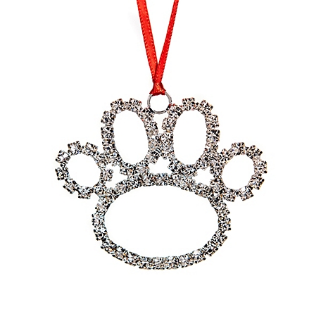 Buddy G's Crystal Rhinestone Dog Paw Ornament