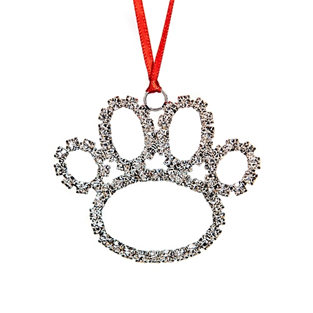 Buddy G's Crystal Rhinestone Dog Paw Ornament