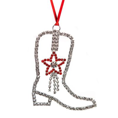 Buddy G's Rhinestone Cowboy/Cowgirl Boot Christmas Ornament