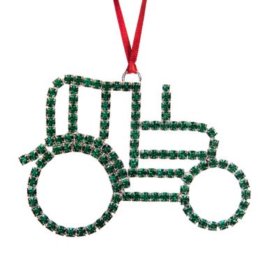 Buddy G's Rhinestone Tractor Christmas Ornament