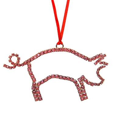 Buddy G's Rhinestone Pig Ornament