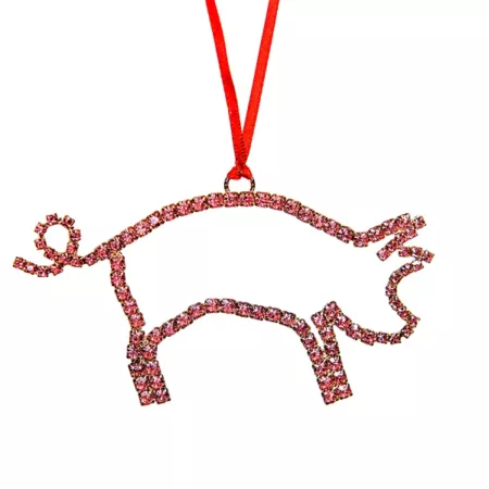 Buddy G Rhinestone Pig Ornament Christmas Ornaments & Tree Toppers