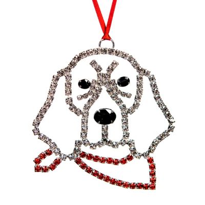 Buddy G's Rhinestone Basset Hound Ornament