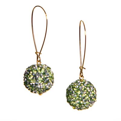 Buddy G's Camo Ball Drop Earrings, Dark Green