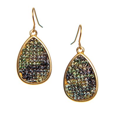 Image showing  Camo Teardrop Earrings, Blue/Gray, Small