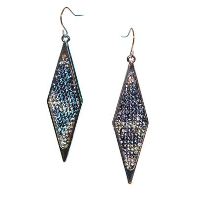 Buddy G's Camo Diamond Shape Earrings, Blue/Grey