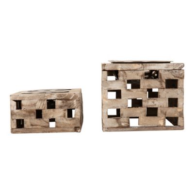 Image showing 8 th Huntley Equestrian Berjen Block Elevated Wood Double Diner Pet Bowl Set