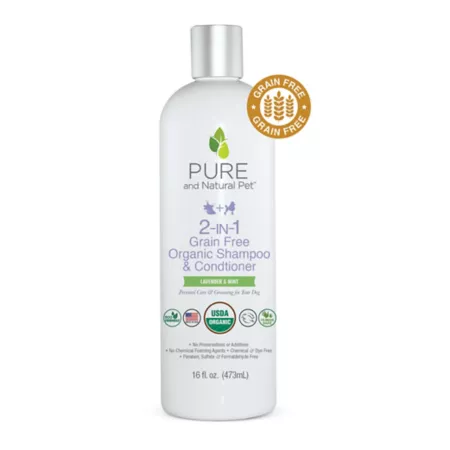 Pure and Natural Pet 2-in-1 Organic Dog Shampoo and Conditioner 16 oz. Dog Shampoos & Conditioners