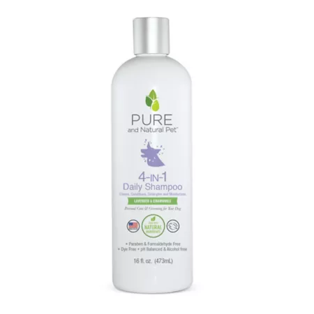 Pure and Natural Pet 4-in-1 Daily Dog Shampoo 16 oz. Dog Shampoos & Conditioners