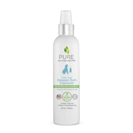 Pure and Natural Between-Bath Pet Deodorizing Conditioner Spray Fresh Cotton 8 oz. Dog Shampoos & Conditioners