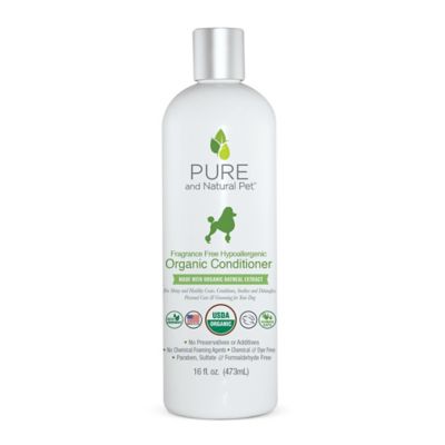 Pure and Natural Pet Hypoallergenic Organic Dog Conditioner, Fragrance-Free, 16 oz.