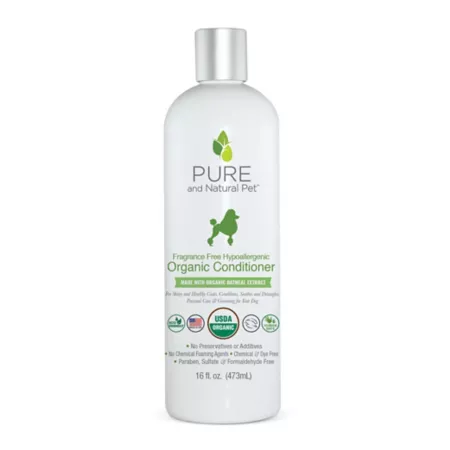 Pure and Natural Pet Organic Hypoallergenic Dog Conditioner Fragrance Free 16 oz. Dog Shampoos & Conditioners