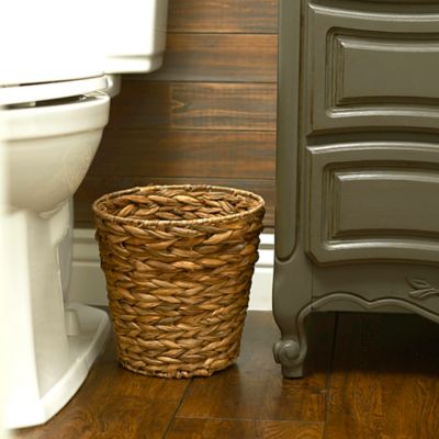 Image showing  6.6 lb. Water Hyacinth Wicker Trash Can, 10 in.