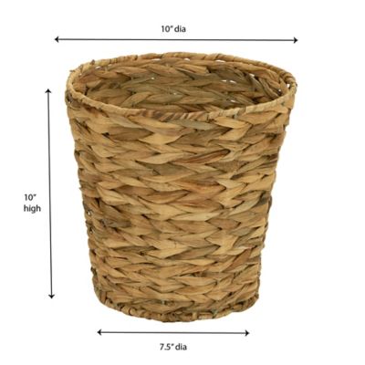 Image showing  6.6 lb. Water Hyacinth Wicker Trash Can, 10 in.