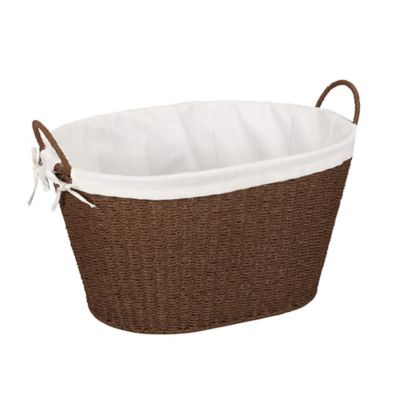 Household Essentials Paper Rope Wicker Oval Laundry Basket