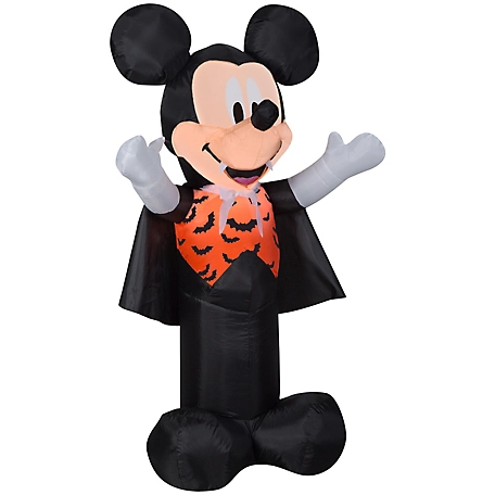 Gemmy Airblown Inflatable Mickey Mouse Vampire in Orange Bat Vest, Self-Inflates