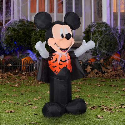 Image showing  Airblown Inflatable Mickey Mouse Vampire in Orange Bat Vest, Self-Inflates