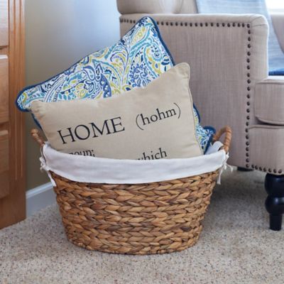 Image showing  Water Hyacinth Round Laundry Basket, 11.5 in. x 22 in. x 20 in.