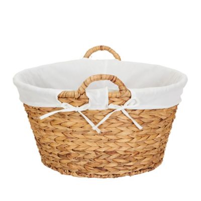 Image showing  Water Hyacinth Round Laundry Basket, 11.5 in. x 22 in. x 20 in.