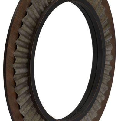 Image showing  Wood Framed Sunburst Metal Wall Mirror, 4 in. x 31.375 in.