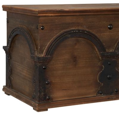 Image showing  Small Wooden Arch Storage Trunk, 20 in. x 10.25 in. x 11.375 in.