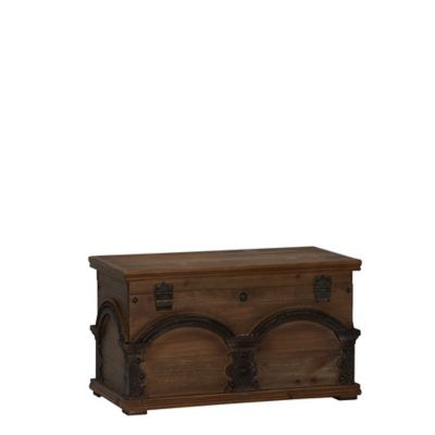 Image showing 5 th Household Essentials Small Wooden Arch Storage Trunk, 20 in. x 10.25 in. x 11.375 in.