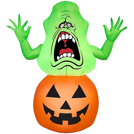 Gemmy Airblown Inflatable Slimer on Pumpkin, Self-Inflates