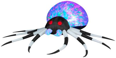 Gemmy Projection Kaleidoscope Black/White Spider Halloween Inflatable