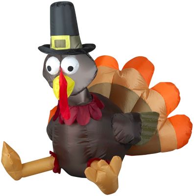 Gemmy 35.83 in. Airblown Outdoor Pilgrim Turkey Inflatable Fall Decoration, Self-Inflates