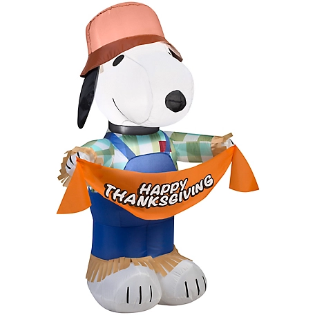 Gemmy Airblown Inflatable Snoopy as Scarecrow, Self-Inflates