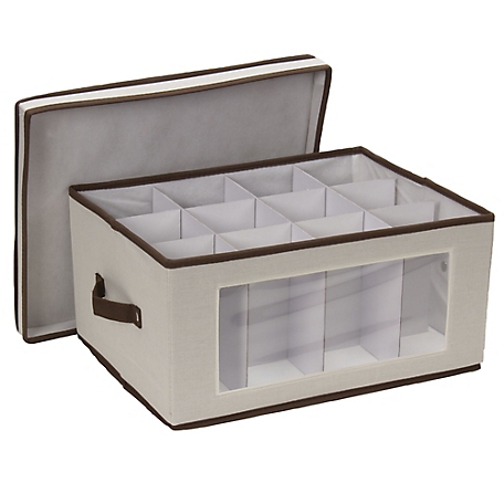 Household Essentials Balloon Wine Glass Storage Box - Gray