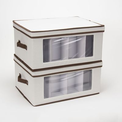 Image showing 6 th Household Essentials Balloon Wine Glass Stemware Storage Box