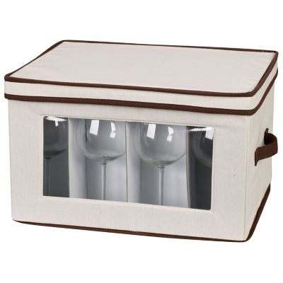 Image showing 8 th Household Essentials Balloon Wine Glass Stemware Storage Box