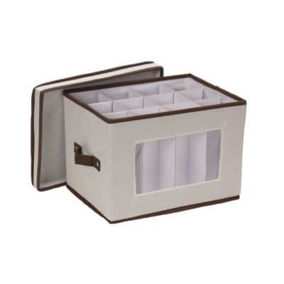 Household Essentials Window Vision Flute Stemware Storage Box