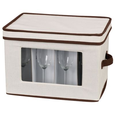 Image showing 6 th Household Essentials Window Vision Flute Stemware Storage Box