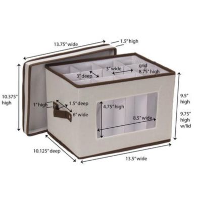 Image showing 8 th Household Essentials Window Vision Flute Stemware Storage Box
